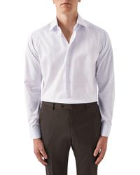 Eton - Slim Fit Microcheck Organic Cotton Dress Shirt - Lyst