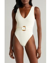 Montce - Kim Belted Rib One-piece Swimsuit - Lyst