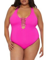 Becca - Lace-up One-piece Swimsuit - Lyst