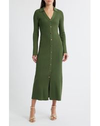 Julia Jordan - Collar Long Sleeve Rib Maxi Sweater Dress - Lyst