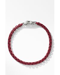 David Yurman Box Chain Bracelet In Burgundy - Red