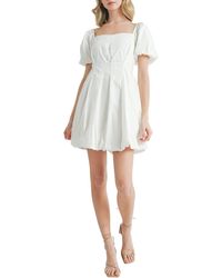 All In Favor - Cotton Blend Poplin Bubble Hem Minidress In At Nordstrom, Size Small - Lyst