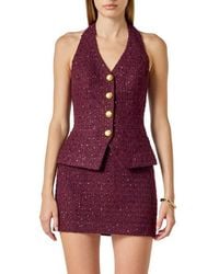 Endless Rose - Halter Tweed Button Vest - Lyst