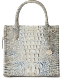 Brahmin - Caroline Croc Embossed Leather Satchel - Lyst