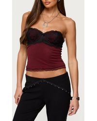 Edikted - Contrast Lacey Sheer Mesh Bra Top - Lyst