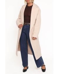 Petal & Pup - Goodie Belted Faux Shearling Longline Coat - Lyst