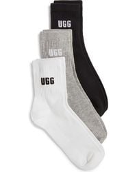 UGG - Quinlin Logo Quarter Socks 3-Pack - Lyst