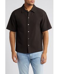 FRAME - Textured Short Sleeve Button-up Shirt - Lyst