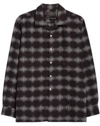 Beams Plus - Open Collar Brushed Plaid Flannel Button-Up Shirt - Lyst