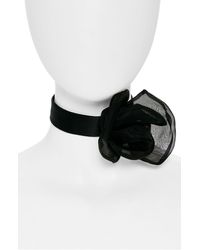 Dolce & Gabbana - Satin & Organza Flower Choker Necklace - Lyst