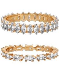 Ettika - Dainty Marquise Set Of 2 Stacking Rings - Lyst