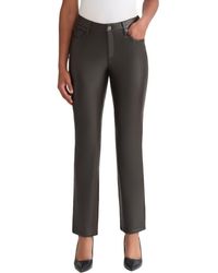 Jones New York - Lexington Faux Leather Straight Leg Pants - Lyst