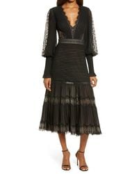 Tadashi Shoji - Lace Pintuck Long Sleeve Cocktail Dress - Lyst