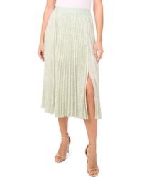 Halogen® - Geo Print Pleated Slit Hem Midi Skirt - Lyst