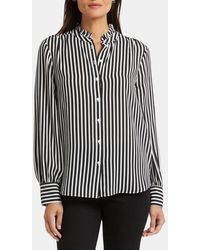 NYDJ - Ruffle Neck Blouse - Lyst