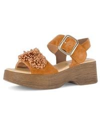 Gabor - Raffia Appliqué Platform Sandal - Lyst