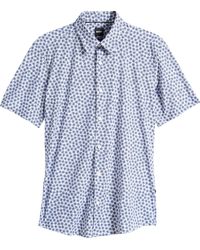 BOSS - Roan Floral Short Sleeve Stretch Button-up Shirt - Lyst