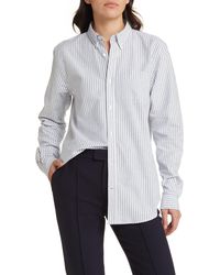 Closed - Stripe Long Sleeve Cotton Button-down Shirt - Lyst