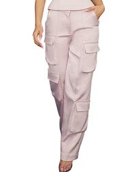 House Of Cb - Daria Cargo Satin Trousers - Lyst