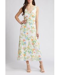 Wayf - Dahlia Floral Print Sleeveless Midi Dress - Lyst