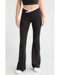 PacSun - Contrast Crossover Flare Leggings - Lyst