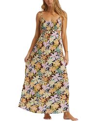 Billabong - True Desire Floral Cutout Maxi Dress - Lyst