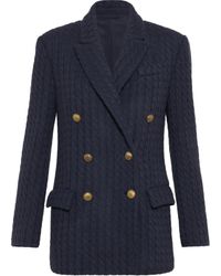 Brunello Cucinelli - Cashmere Cable Knit Blazer - Lyst