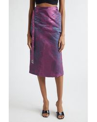 DIESEL - De-Sira Satin Denim Midi Pencil Skirt - Lyst