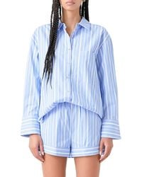 Grey Lab - Oversize Stripe Long Sleeve Button-up Shirt - Lyst