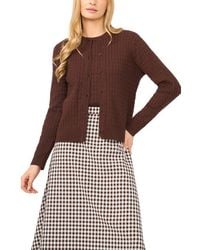Halogen® - Cable Stitch Cotton Cardigan - Lyst
