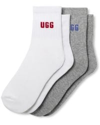 UGG - Quinlin Assorted 2-Pack Logo Quarter Socks - Lyst