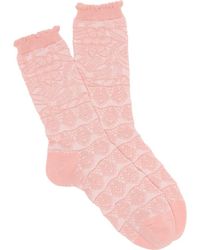 Natori - Lace Trellis Crew Socks - Lyst