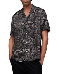 AllSaints - Cosmo Print Short Sleeve Button-up Shirt - Lyst