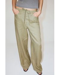 Mango - Bow Linen Pants - Lyst