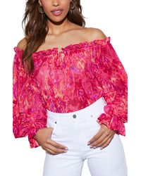 Vici Collection - Veronica Off The Shoulder Chiffon Top - Lyst