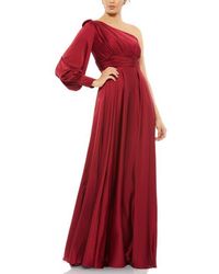 Mac Duggal - One Shoulder Bishop Sleeve Flowy Gown - Lyst