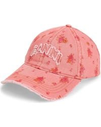 Ganni - Washed Organic Cotton Canvas Baseball Cap - Lyst