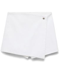Mango - Faux Wrap Denim Skort - Lyst