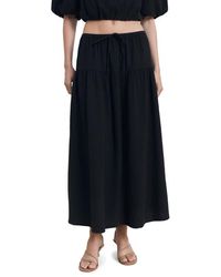 Mango - Drawstring Cotton Maxi Skirt - Lyst