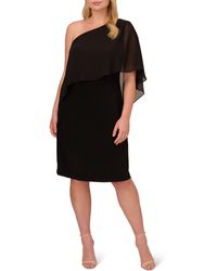 Adrianna Papell - Chiffon & Jersey One-shoulder Cocktail Dress - Lyst