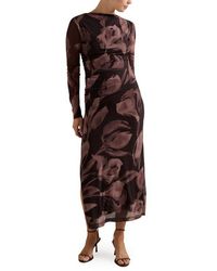 EVER NEW Peyton Belted Long Sleeve Button Front Maxi Dress in Pink | Lyst