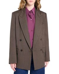 Twp - Harper Wool Blend Double Breasted Blazer - Lyst