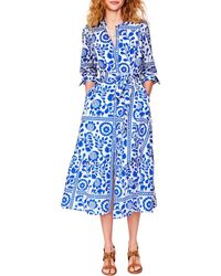 Boden - Mia Tie Waist Tiered Long Sleeve Shirtdress - Lyst
