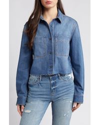 Hidden Jeans - Patch Pocket Crop Denim Shirt Jacket - Lyst