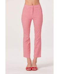 Astr - Alma Stretch Cotton Gingham Crop Pants - Lyst