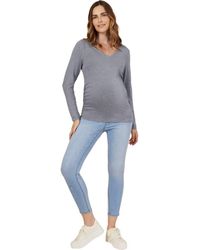 Motherhood Maternity - V-Neck Side-Ruched Maternity Long Sleeve Tee - Lyst