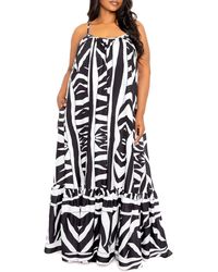 Buxom Couture - Animal Print Maxi Dress - Lyst
