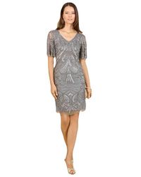 LARA New York - Beaded Cocktail Dress With Short Sleeves - Lyst