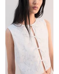 Mango - Bow Embroidered Vest - Lyst