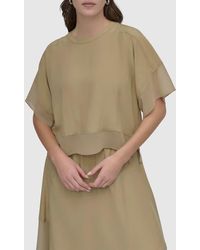 DKNY - Mixed Media Dolman Sleeve Top - Lyst